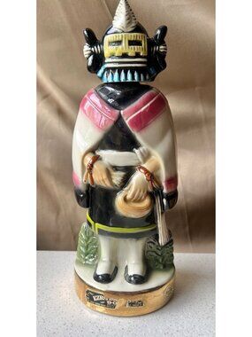 Ezra Brooks Hopi Kachina Maiden Ceramic Decanter 13" Tall Collectible With Gold